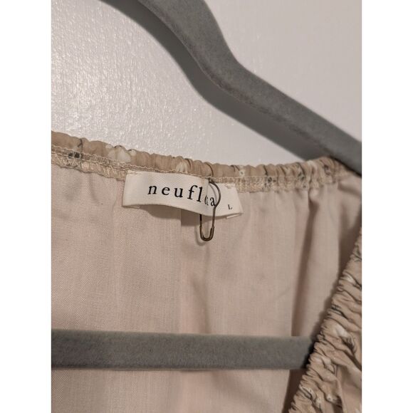 Neuflora Beige Floral Tiered Midi Dress - Size L - Cottagecore Dream! 🌸 - Picture 10 of 11